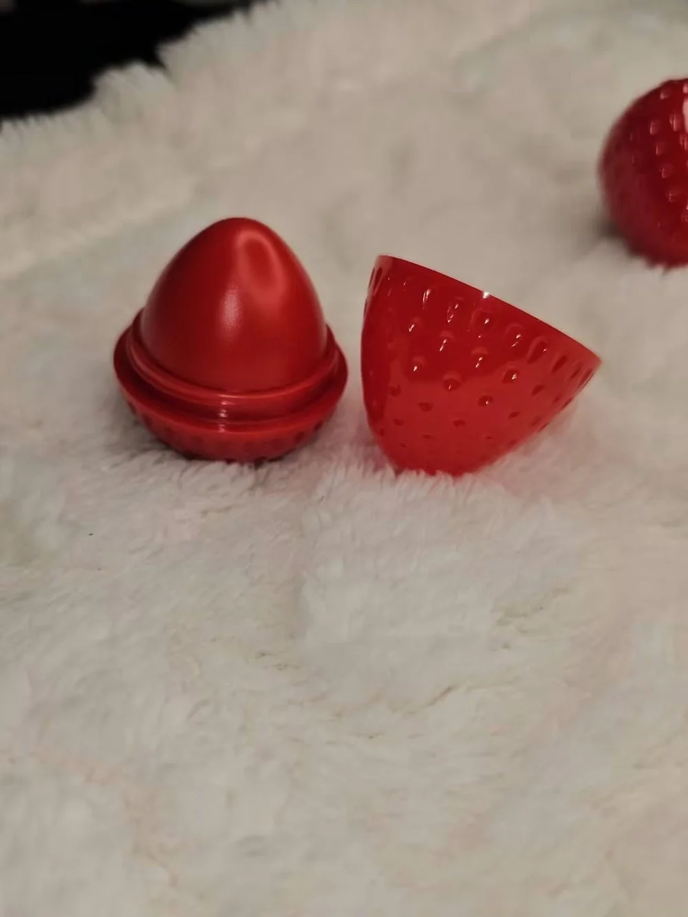 Red Strawberry Lip Balm Pod - Portable Fruit-Shaped Balm